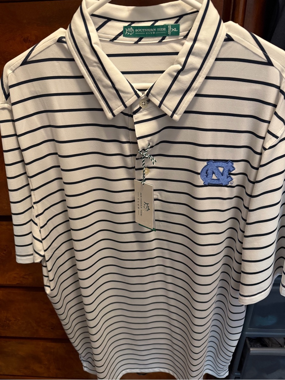 Southern Tide UNC Striped Polo